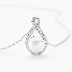 Collier Davy Or Blanc Perle De Culture Oxyde