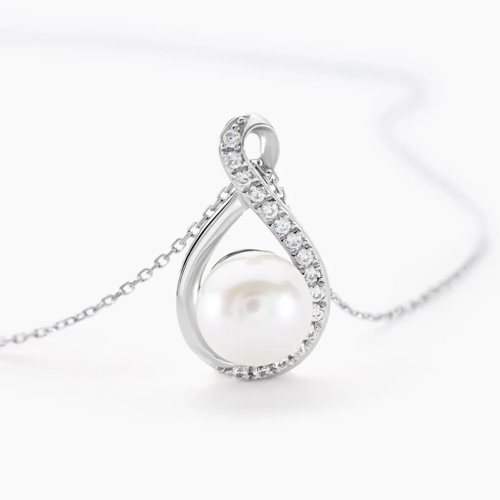 Collier Davy Or Blanc Perle De Culture Oxyde
