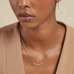 Collier Declaration Argent Blanc Oxyde De Zirconium