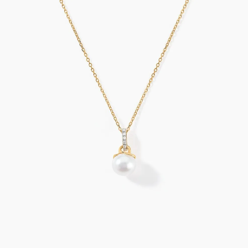 Collier Delight Or Jaune Perle De Culture Et Diamant