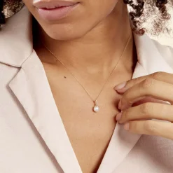 Collier Delight Or Jaune Perle De Culture Et Diamant