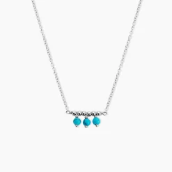Collier Della Argent Blanc Turquoise