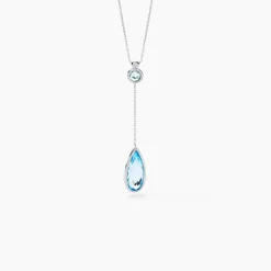 Collier Dennis Or Blanc Topaze