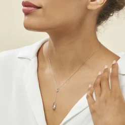 Collier Dennis Or Blanc Topaze