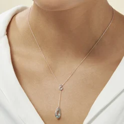 Collier Dennis Or Blanc Topaze