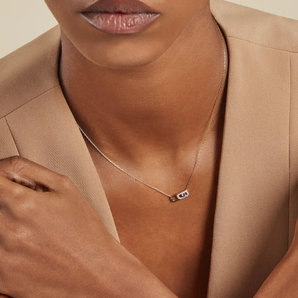 Collier Deonne Or Jaune Améthyste Oxyde De Zirconium