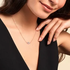 Collier Desiderio Or Jaune Oxyde De Zirconium