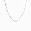 Collier Diep Argent Blanc Oxyde De Zirconium