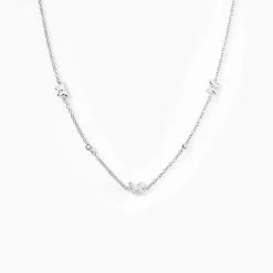 Collier Diep Argent Blanc Oxyde De Zirconium