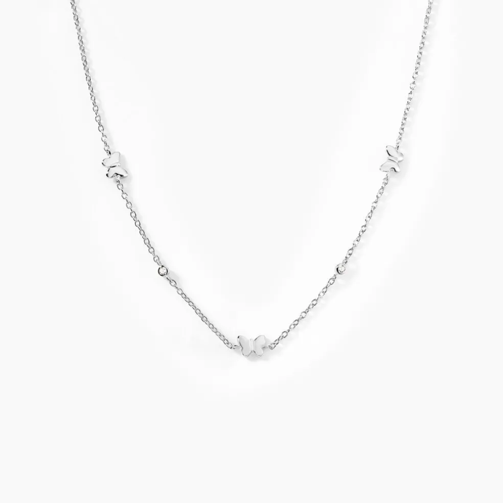 Collier Diep Argent Blanc Oxyde De Zirconium