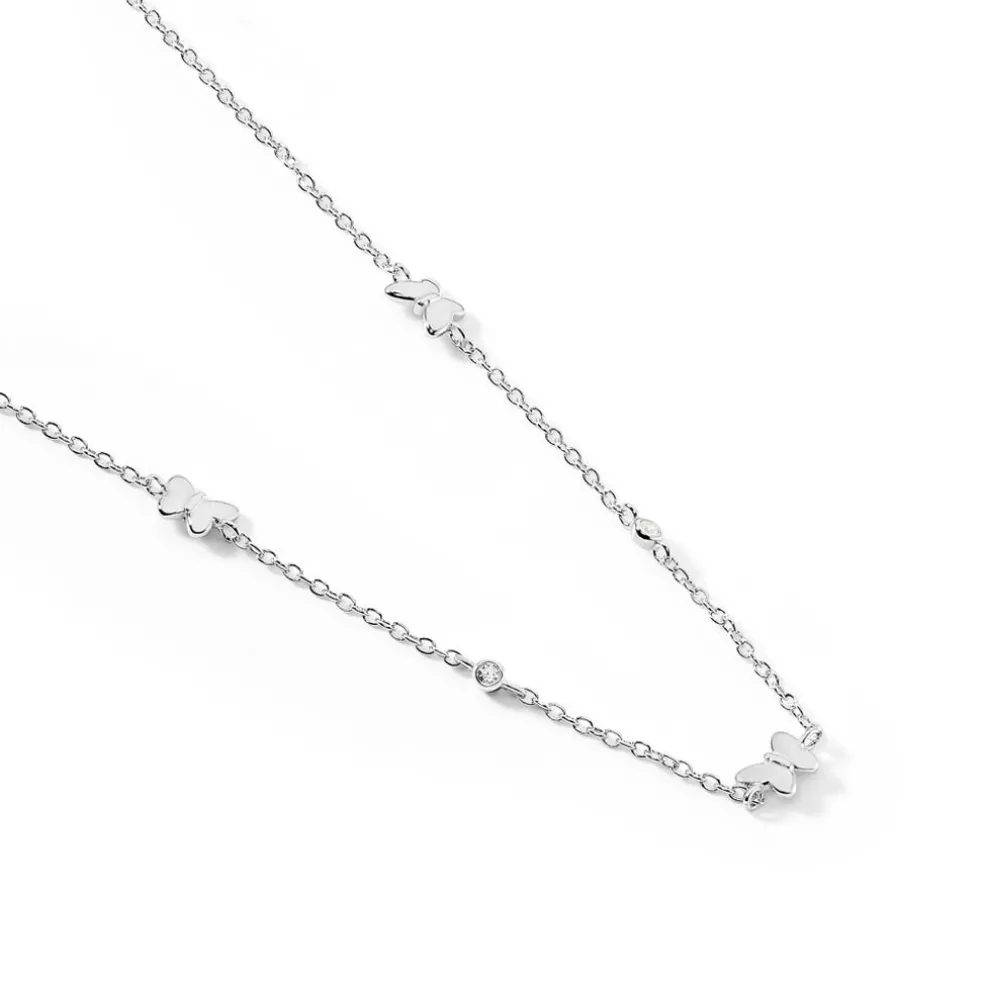 Collier Diep Argent Blanc Oxyde De Zirconium