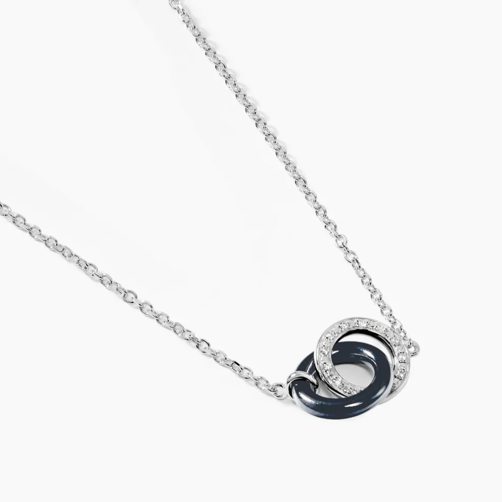 Collier Dina Argent Blanc Céramique Et Oxyde De Zirconium
