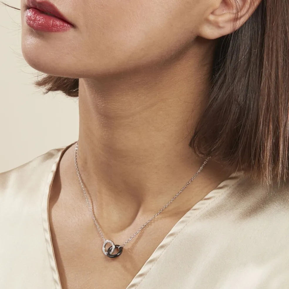 Collier Dina Argent Blanc Céramique Et Oxyde De Zirconium