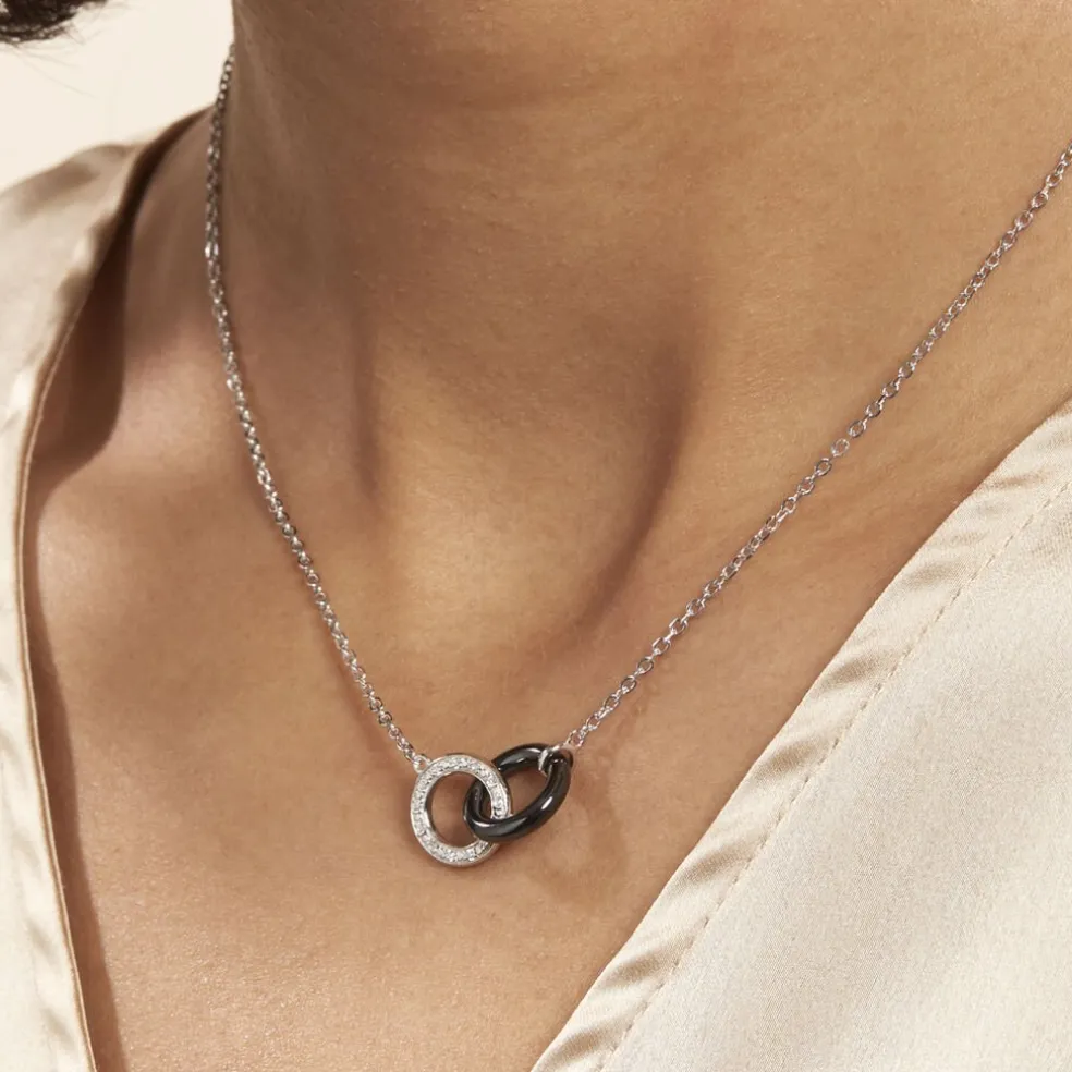 Collier Dina Argent Blanc Céramique Et Oxyde De Zirconium