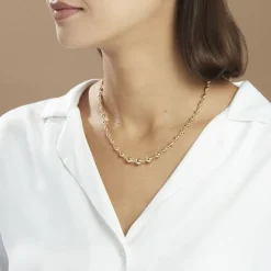 Collier Diona Diona Maille Boule Or Jaune