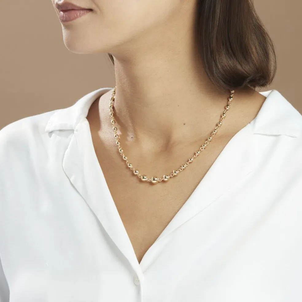 Collier Diona Diona Maille Boule Or Jaune