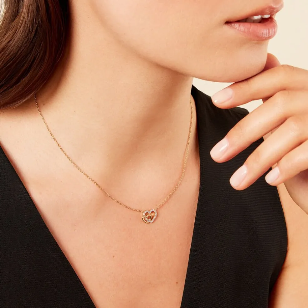 Collier Donatiane Argent Jaune Oxyde De Zirconium