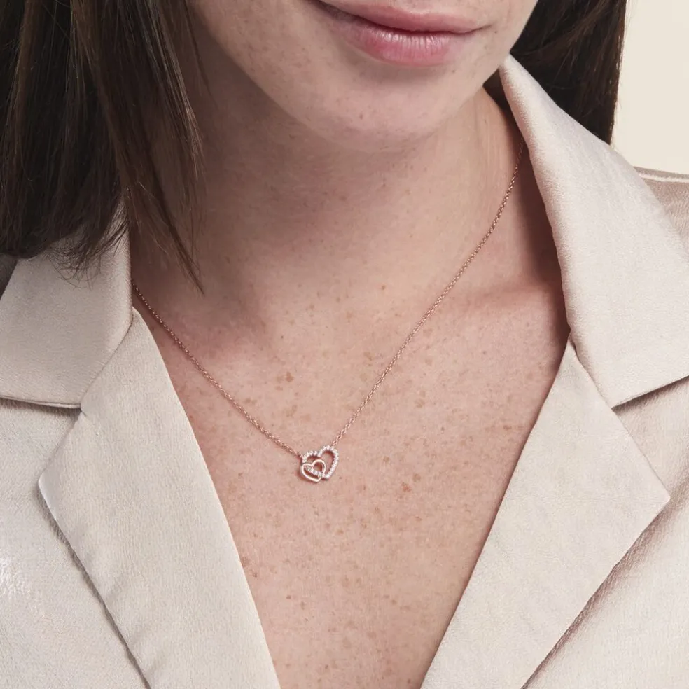 Collier Donatiane Argent Rose Oxyde De Zirconium