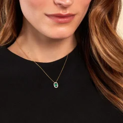 Collier Dorottya Or Jaune Emeraude Diamant