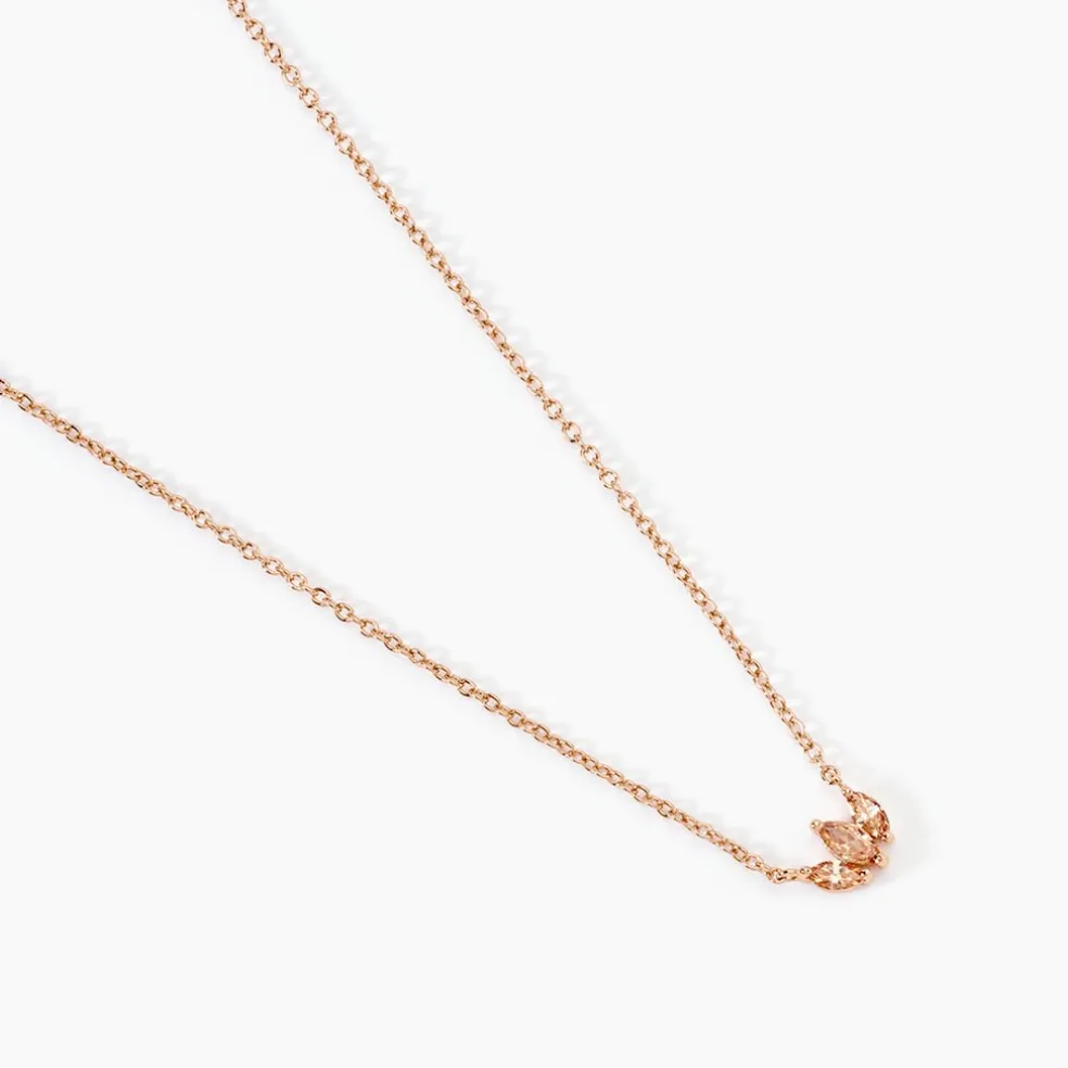 Collier Duchesse Argent Rose Oxyde De Zirconium