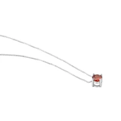 Collier Dwight Argent Blanc Oxyde De Zirconium Rouge
