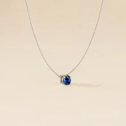 Collier Dwight Argent Blanc Oxyde De Zirconium Bleu