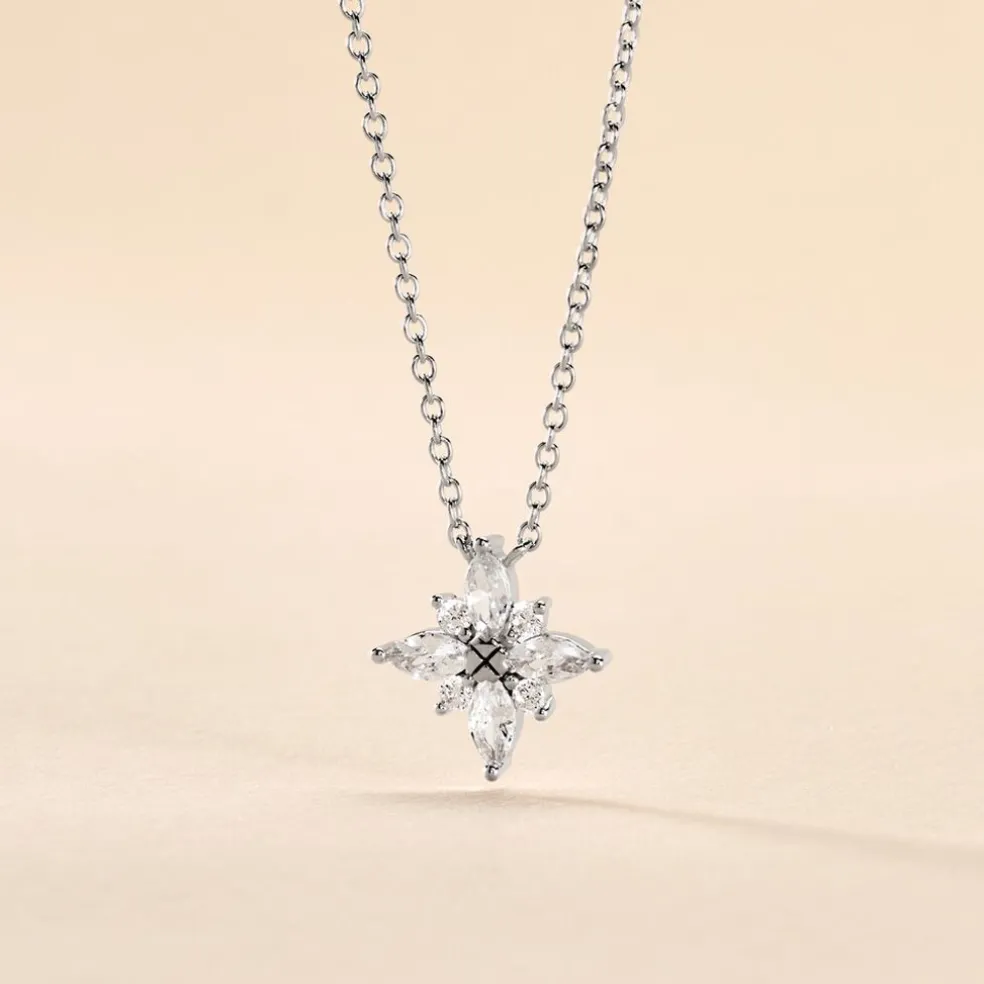 Collier Eclat Argent Blanc Oxyde De Zirconium