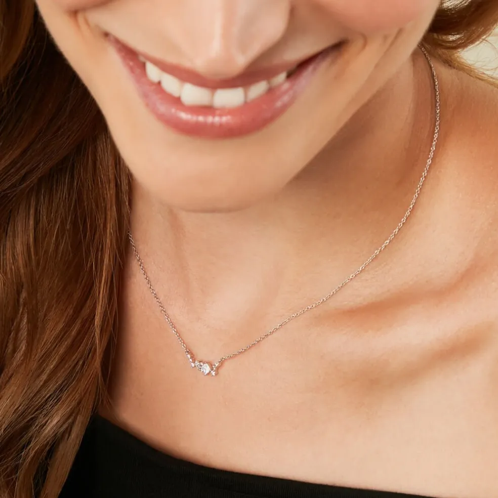 Collier Eclat d'Aurore Argent Blanc Oxyde De Zirconium