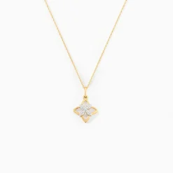 Collier Eclosion Precieuse Or Jaune Oxyde De Zirconium