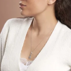 Collier Edward Argent Blanc Oxyde De Zirconium