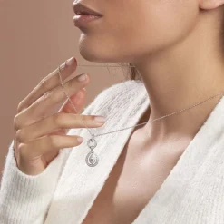 Collier Edward Argent Blanc Oxyde De Zirconium