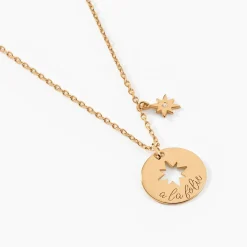 Collier Edythe Plaqué Or Jaune Oxyde De Zirconium