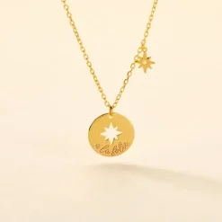 Collier Edythe Plaqué Or Jaune Oxyde De Zirconium