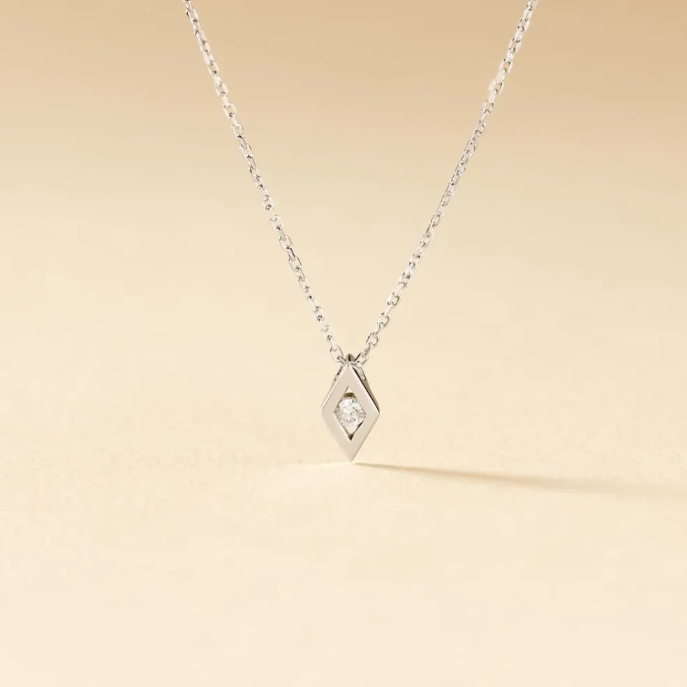 Collier Eirena Or Blanc Diamant