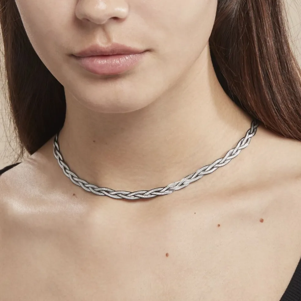Collier Elae Argent Bicolore