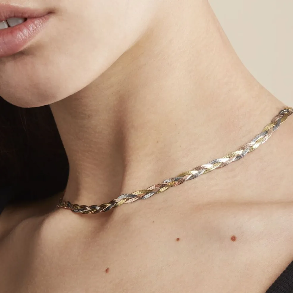 Collier Elae Argent Tricolore