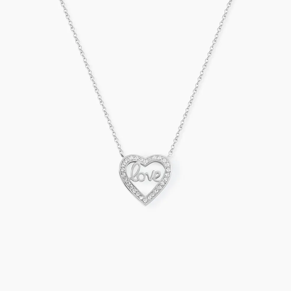 Collier Elansa Argent Blanc Oxyde De Zirconium