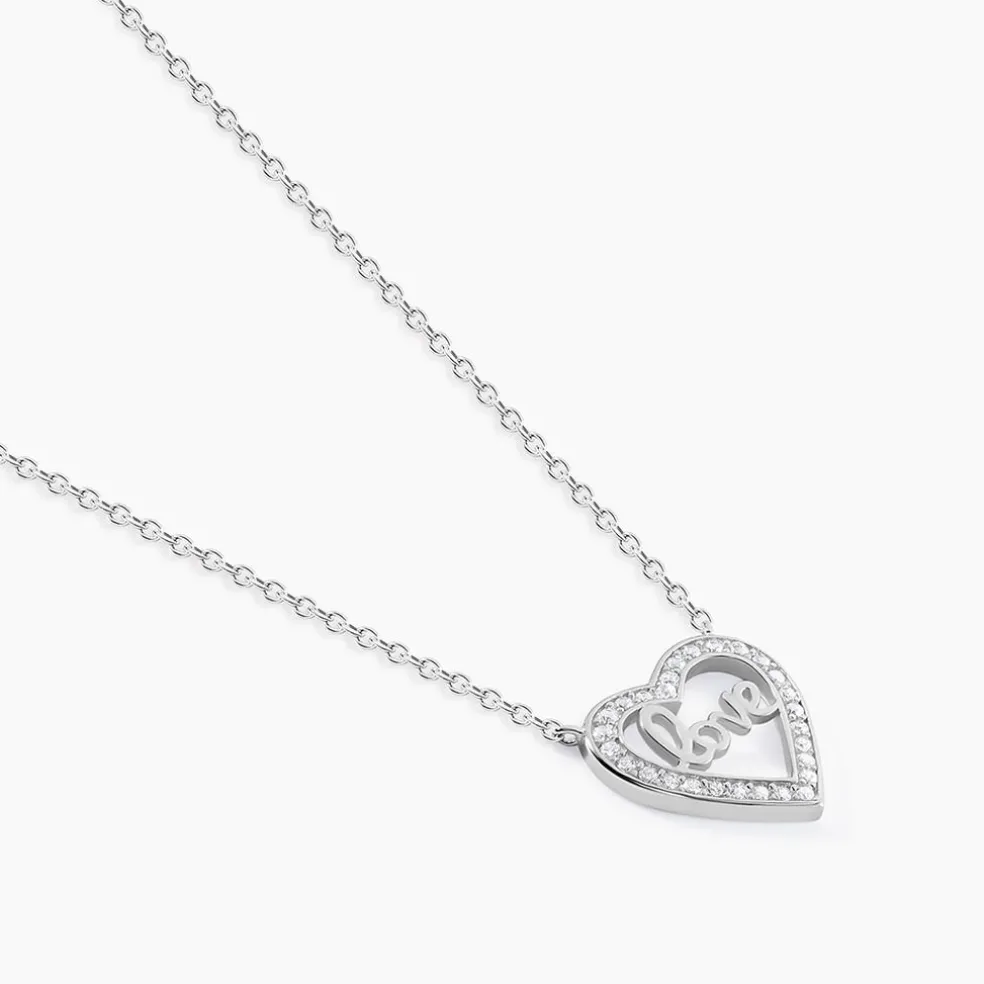 Collier Elansa Argent Blanc Oxyde De Zirconium