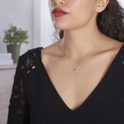 Collier Elansa Argent Blanc Oxyde De Zirconium