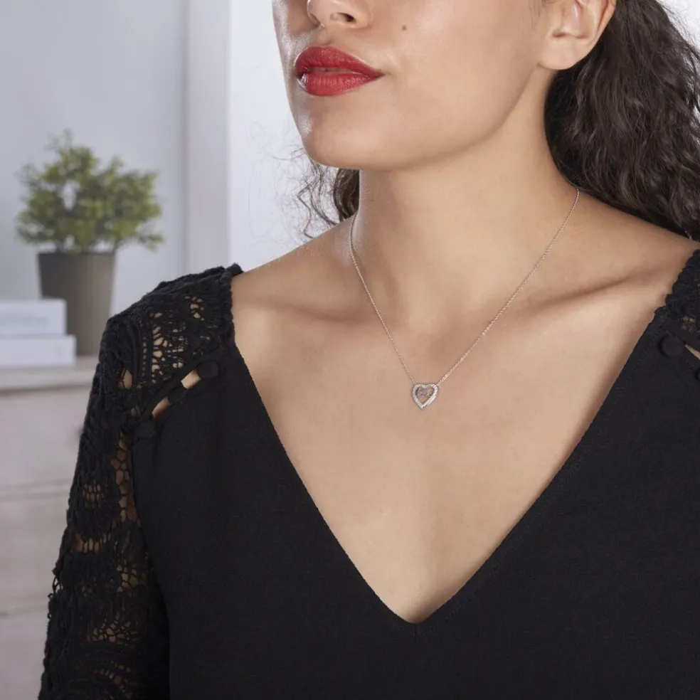 Collier Elansa Argent Blanc Oxyde De Zirconium