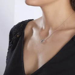 Collier Elansa Argent Blanc Oxyde De Zirconium