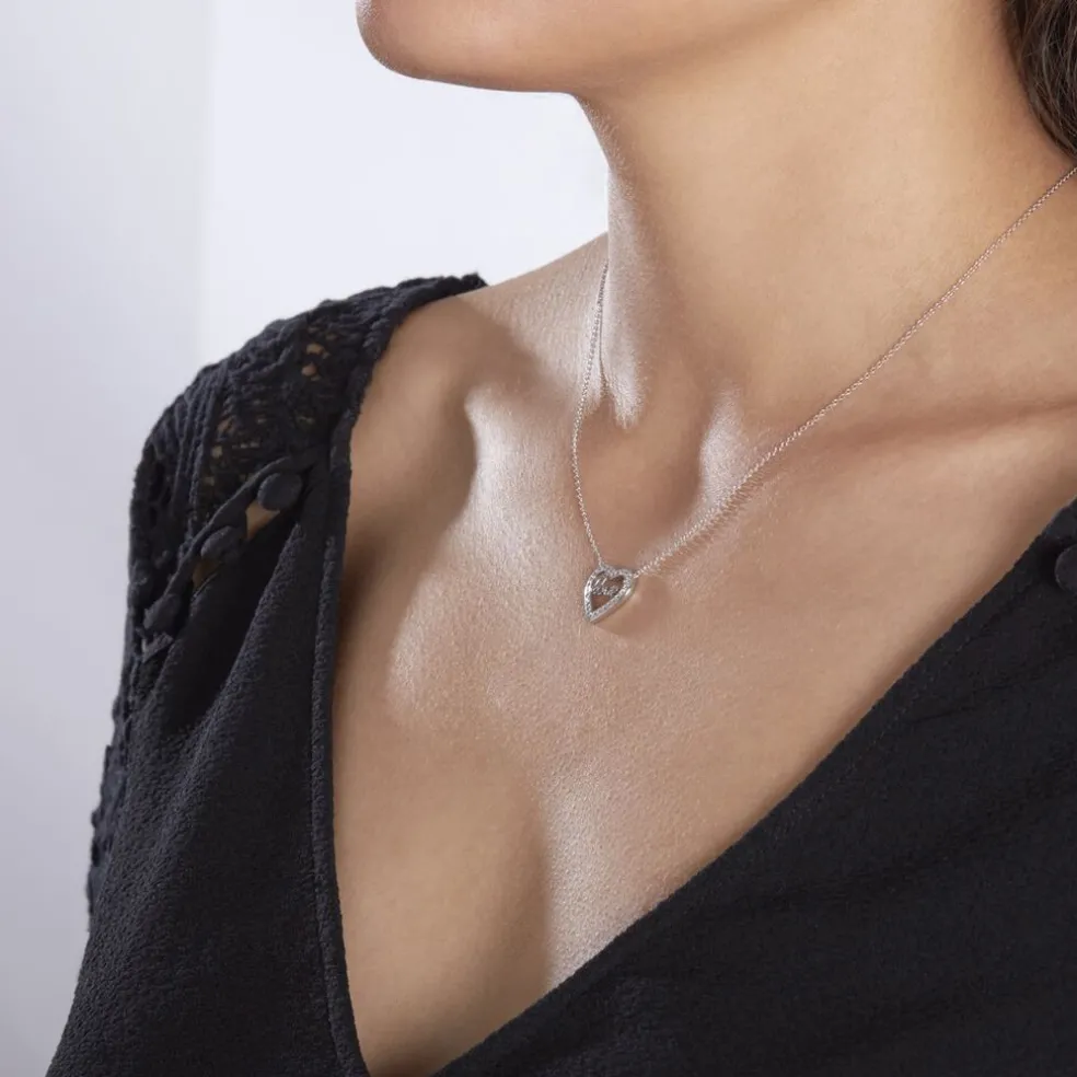 Collier Elansa Argent Blanc Oxyde De Zirconium