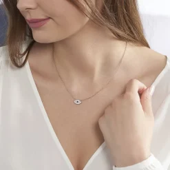 Collier Eldia Argent Rose Oxyde De Zirconium Diamant