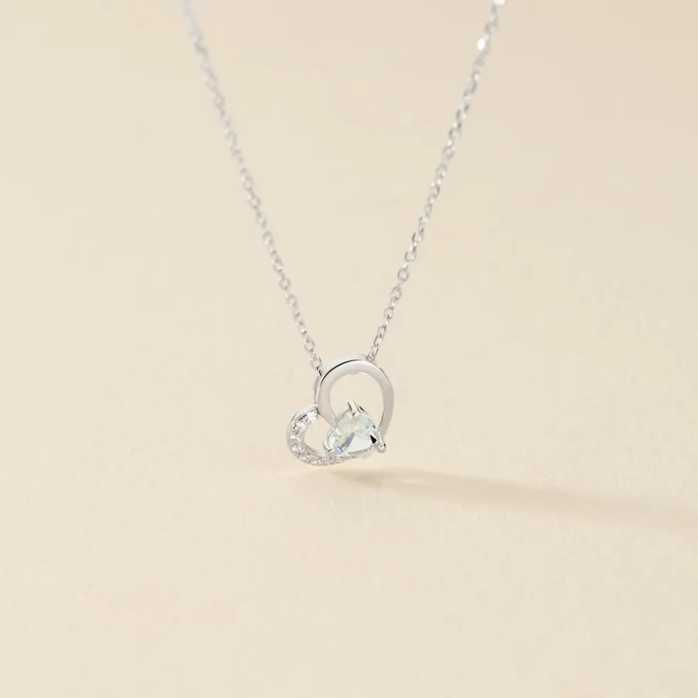 Collier Eliana Or Blanc Topaze Et Oxyde De Zirconium