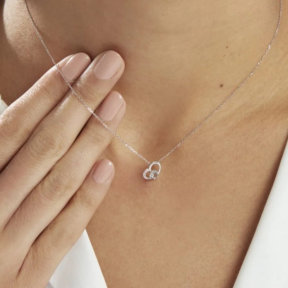 Collier Eliana Or Blanc Topaze Et Oxyde De Zirconium