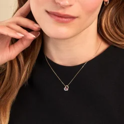 Collier Eliana Or Jaune Rhodolite Oxyde De Zirconium