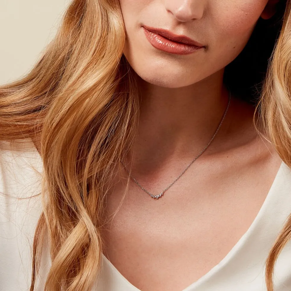 Collier Elinore Argent Blanc Oxyde De Zirconium