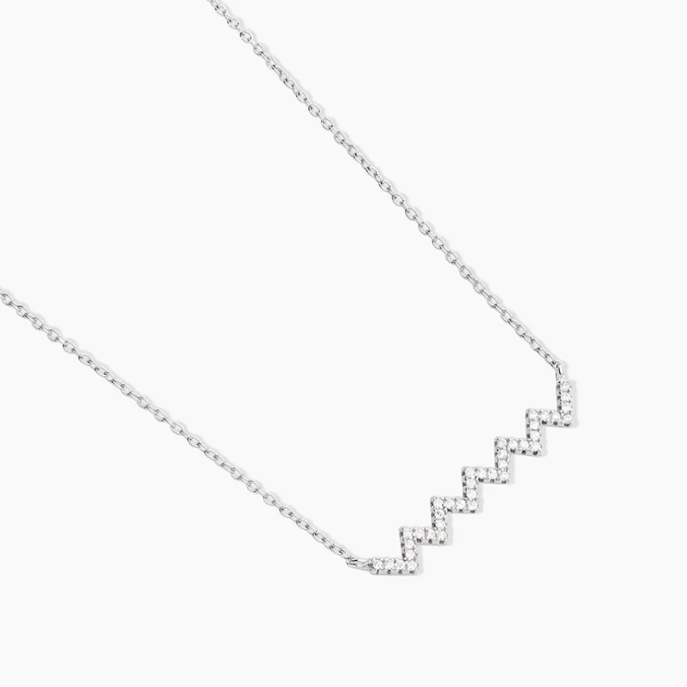 Collier Elixanne Argent Blanc Oxyde De Zirconium