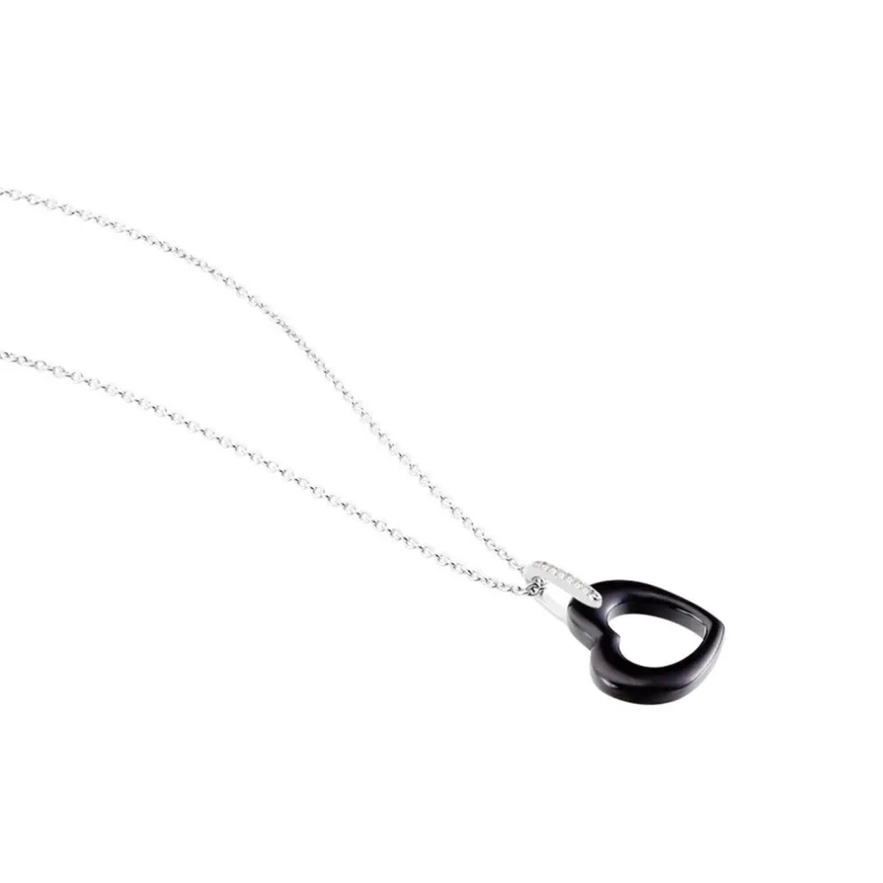 Collier Elodie Argent Blanc Oxyde De Zirconium Et Céramique