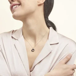 Collier Elodie Argent Blanc Oxyde De Zirconium Et Céramique